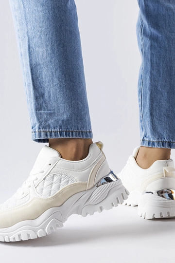 Scarpe sportive bianche con inserto argentato, "Esquibel"