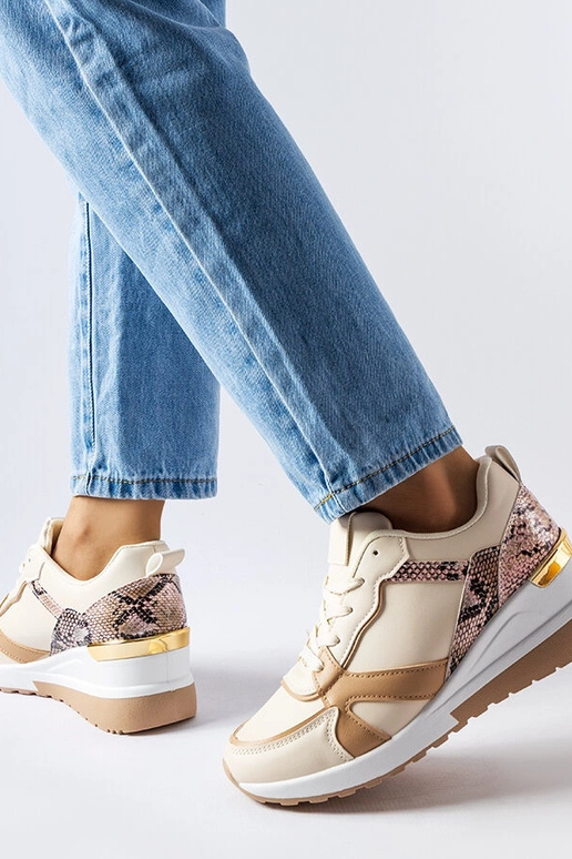 Sneakers con zeppa Leopoldo beige
