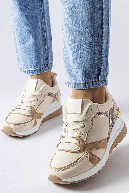 Sneakers con zeppa Leopoldo beige