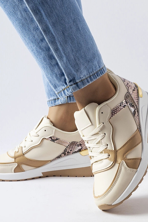 Sneakers con zeppa Leopoldo beige