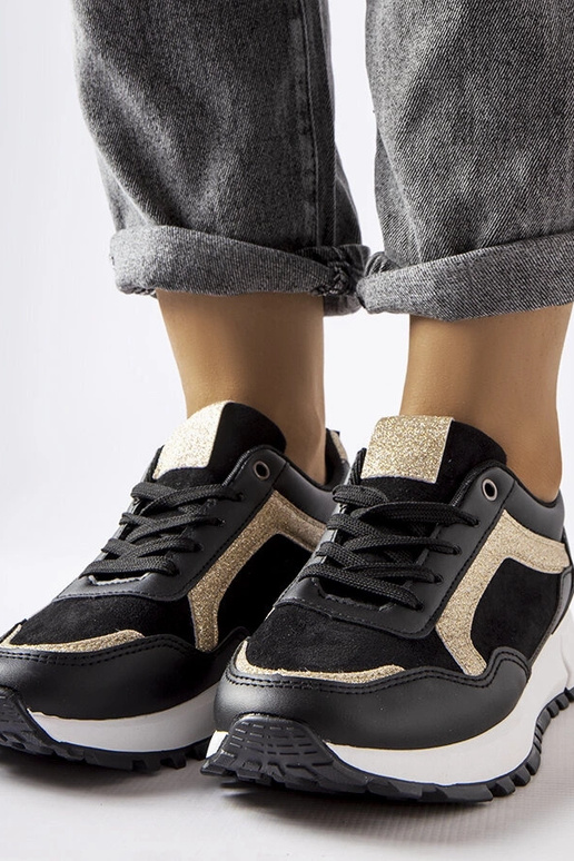 Sneakers nere con decorazione glitter...
