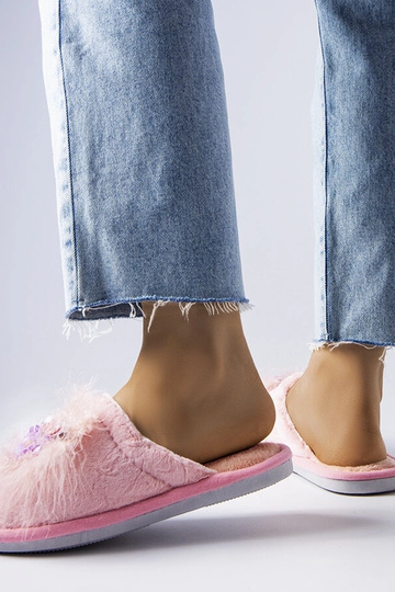 Pantofole calde rosa con fiori Moly 2