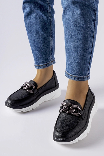 Mocassini neri con catena,... 2