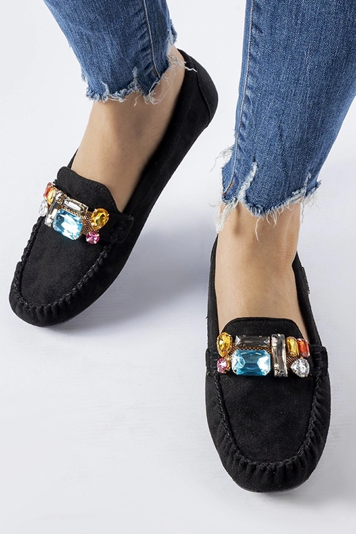 Mocassini neri con decorazione Fusco...