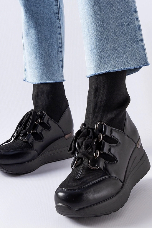 Stivali con zeppa a calzino Rochon neri Stivali con zeppa a calzino Rochon neri