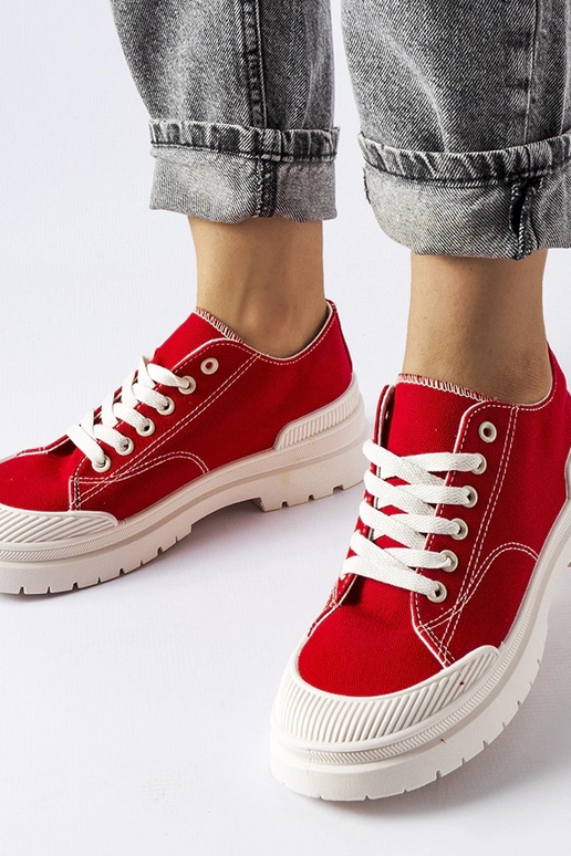 Sneakers in tessuto rosso Nassar