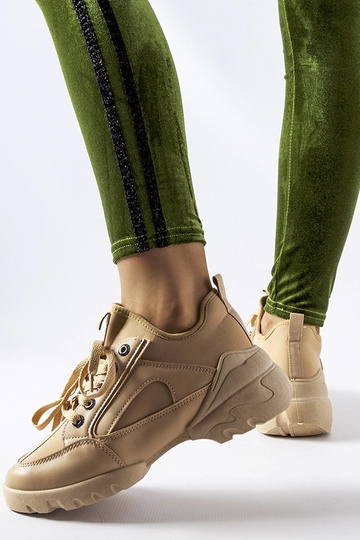 Scarpe sportive beige scuro con gambale elastico, "Abal" 2