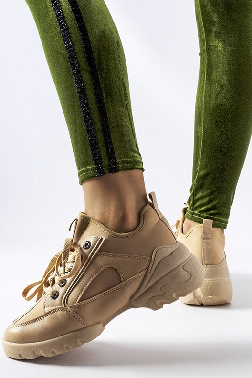 Scarpe sportive beige scuro con...