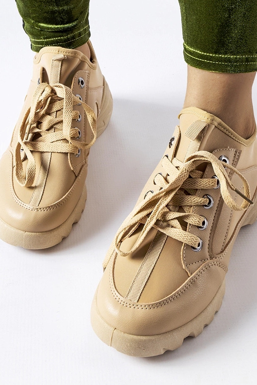 Scarpe sportive beige scuro con...