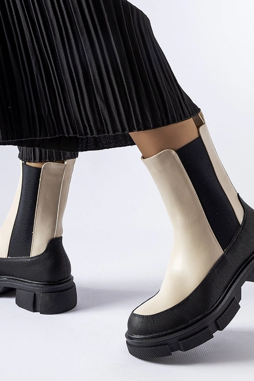 Stivaletti slip-on Faisal beige e neri
