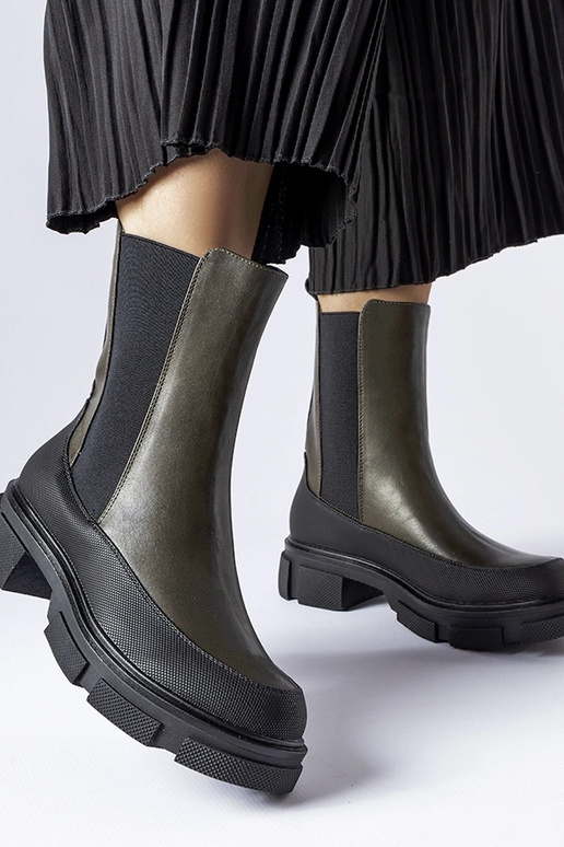 Stivaletti slip-on Faisal verdi e neri