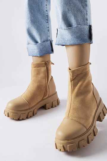 Scarpe da lavoro in suede sintetico color sabbia con suola Milo