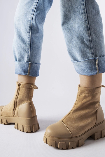 Scarpe da lavoro in suede sintetico color sabbia con suola Milo 2
