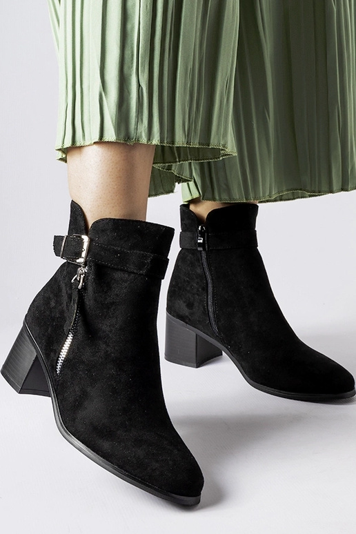 Stivaletti neri con tacco basso Bédard