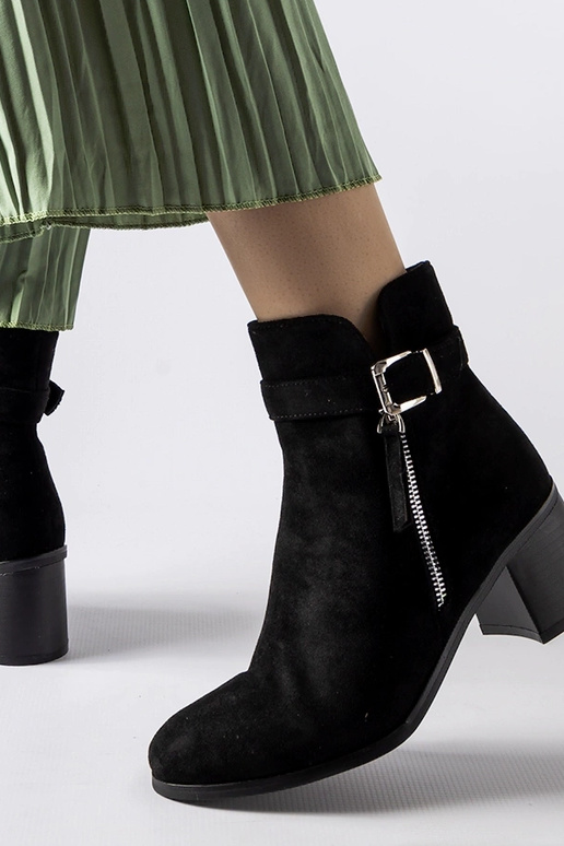 Stivaletti neri con tacco basso Bédard