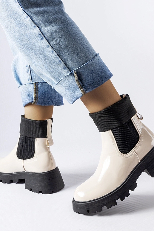 Stivali da lavoro slip-on beige di...