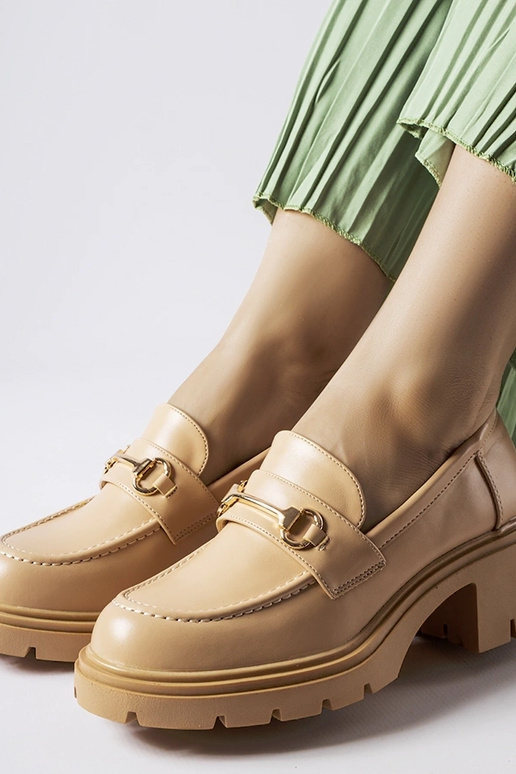 Mezze calzature color sabbia con...