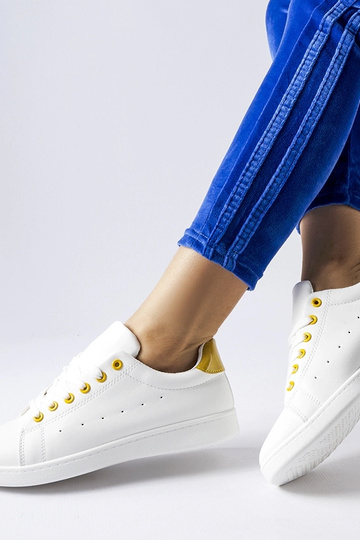 Sneakers bianche con accenti gialli Bushnell 2