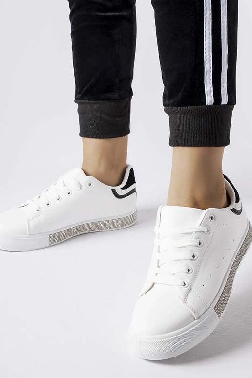 Sneakers Dina in zircone bianco e nero