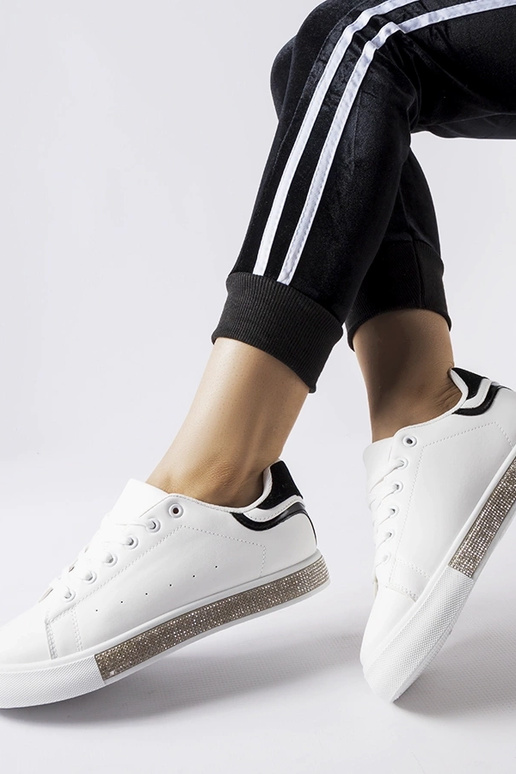 Sneakers Dina in zircone bianco e nero