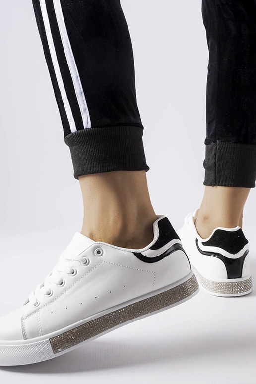 Sneakers Dina in zircone bianco e nero