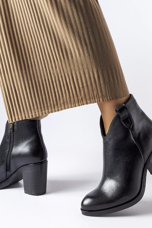 Stivaletti in pelle neri invernali,...