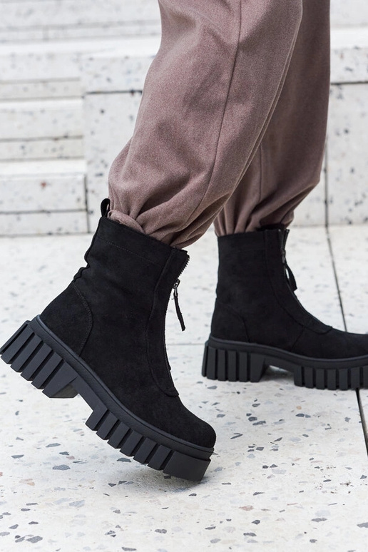 Stivaletti da donna neri isolati con...