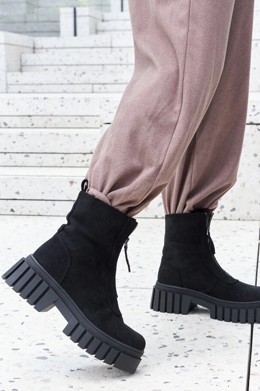 Stivaletti da donna neri isolati con...