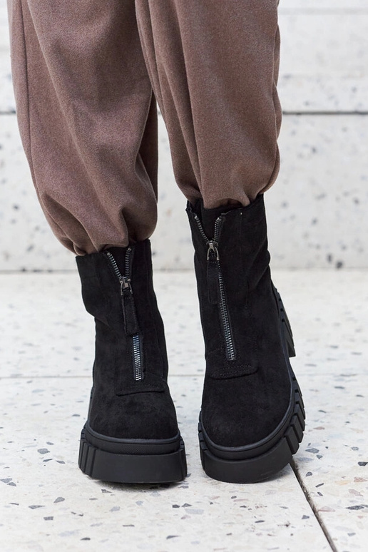 Stivaletti da donna neri isolati con...