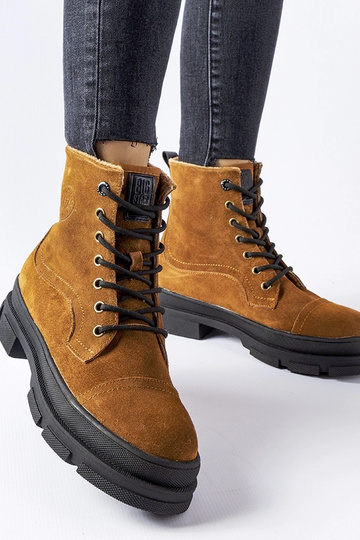 Scarpe da lavoro in pelle marroni, "BIG STAR KK274524"