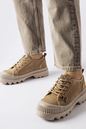 Sneakers in pelle beige Big...