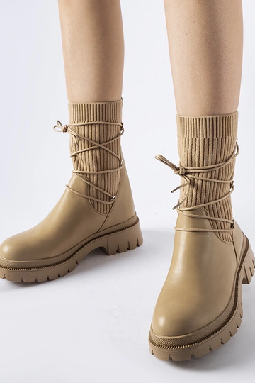 Stivali a calzino beige con... 2