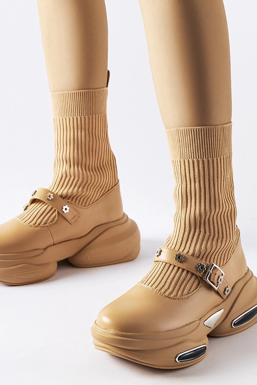 Stivali a calzino beige Ivana