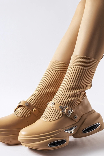 Stivali a calzino beige Ivana 2