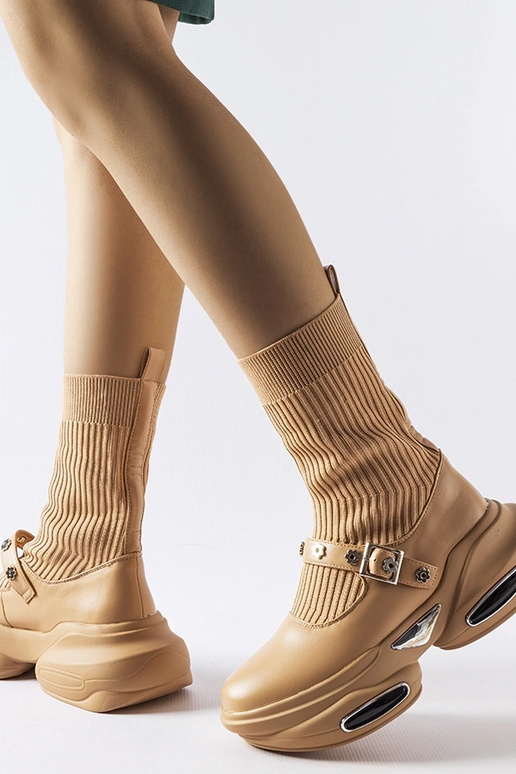 Stivali a calzino beige Ivana