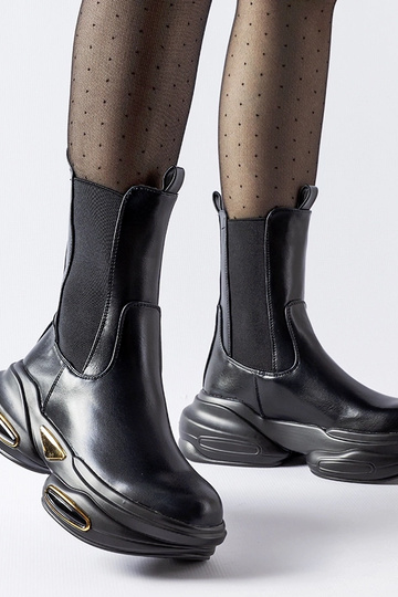 Stivali neri slip-on chunky...