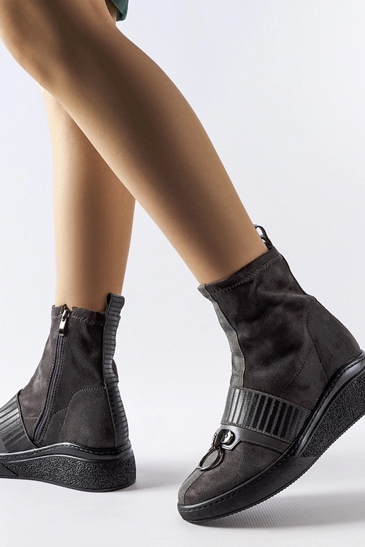 Stivali a calza grigi con...