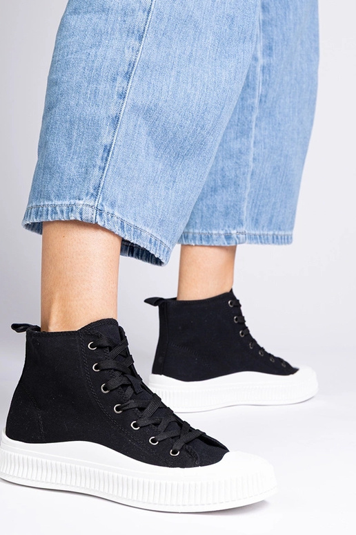 Ballerine nere alte con plateau,...