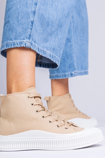 Ballerine grigio sabbia con plateau, „Guerrino" 2