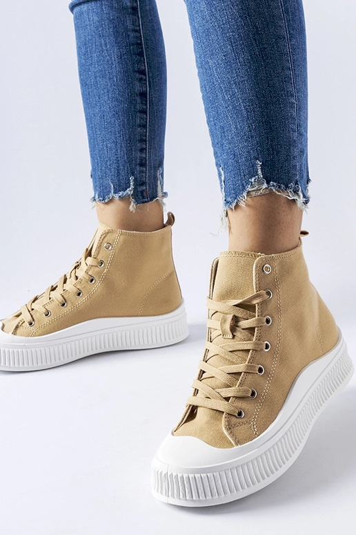 Ballerine grigio sabbia con plateau,...