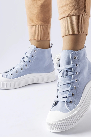 Ballerine blu con plateau,...