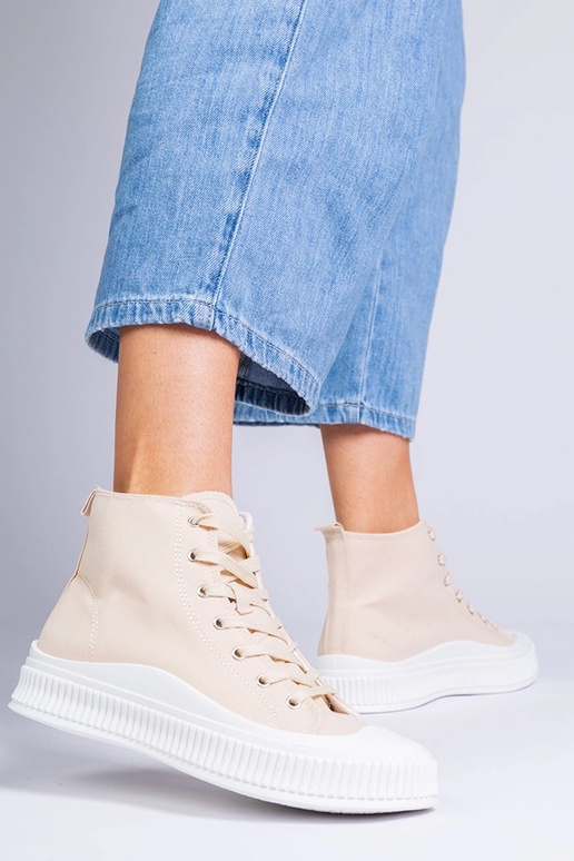 Ballerine color sabbia con plateau,...