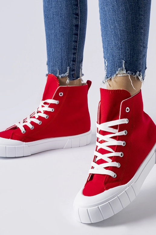 Ballerine rosse sopra la caviglia,...