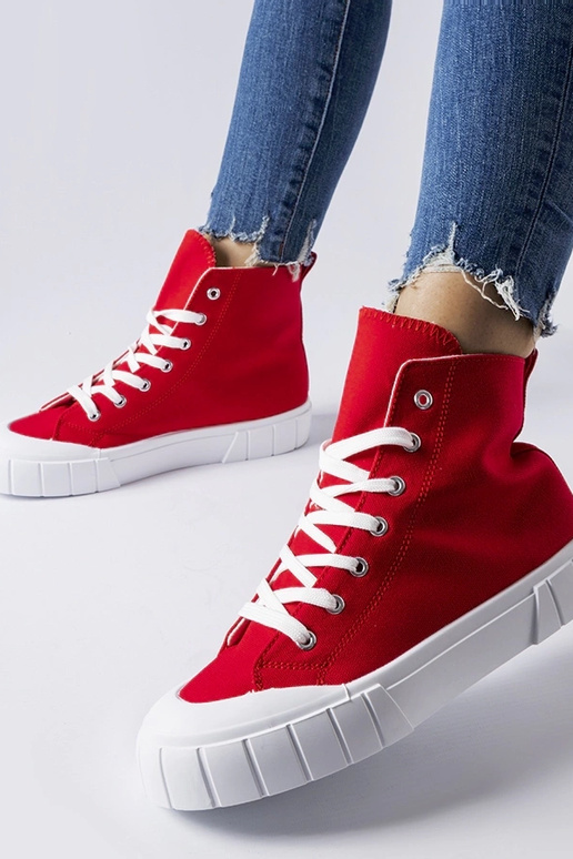 Ballerine rosse sopra la caviglia,...