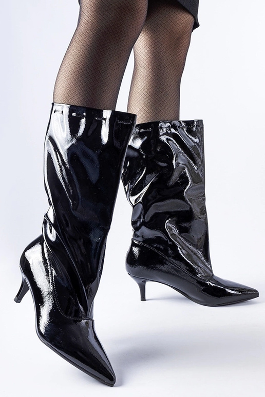 Stivali neri con tacco basso Clinton