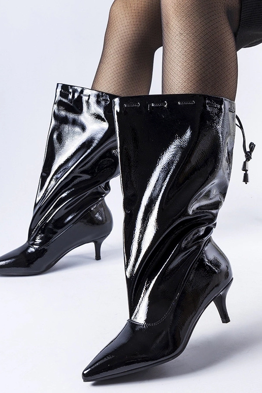 Stivali neri con tacco basso Clinton