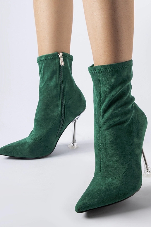 stivaletti verdi con tacco decorativo...