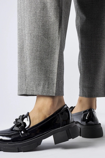 mocassini neri laccati con... 2