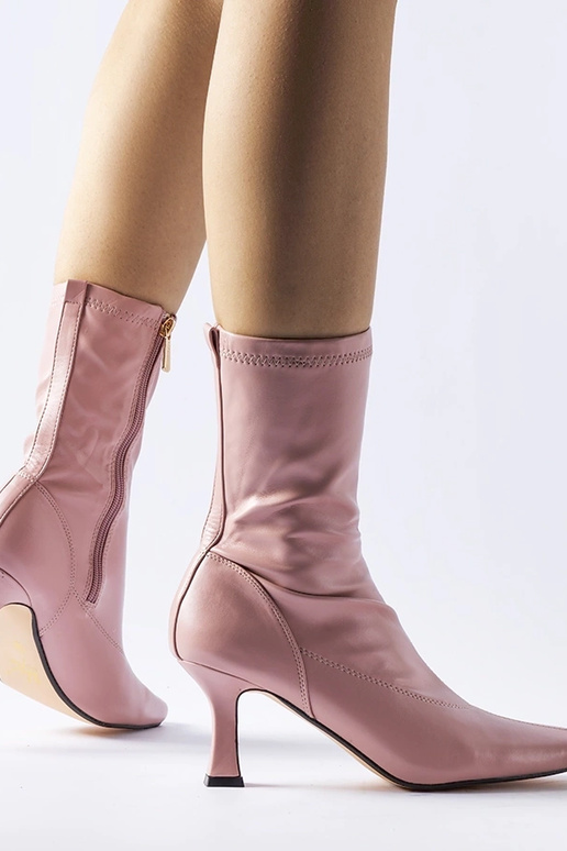 Stivaletti rosa con tacco basso Luisella