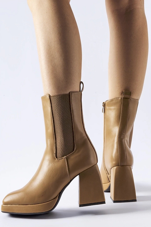 Stivaletti marroni isolati con tacco...